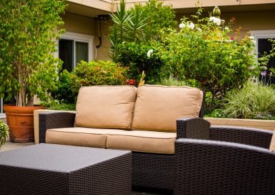 Seating in inner courtyard